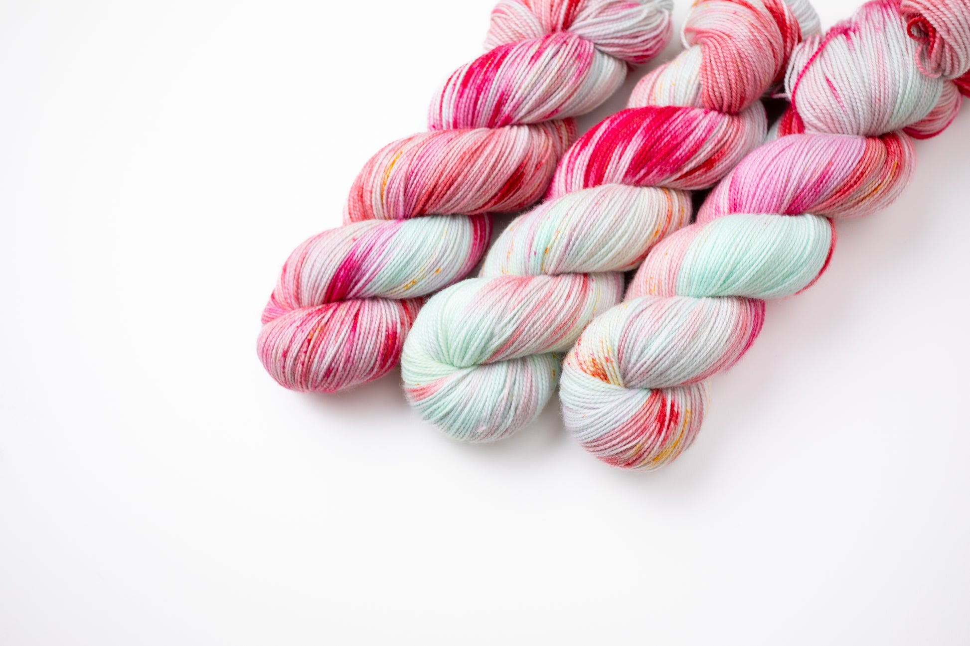 pink hand dyed yarn