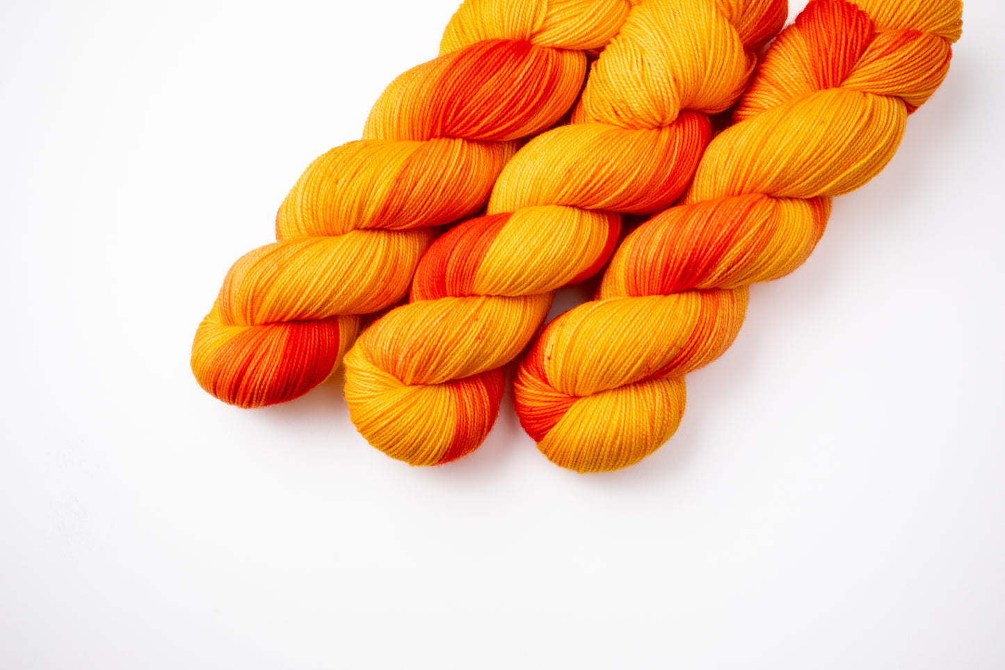 orange hand dyed yarn