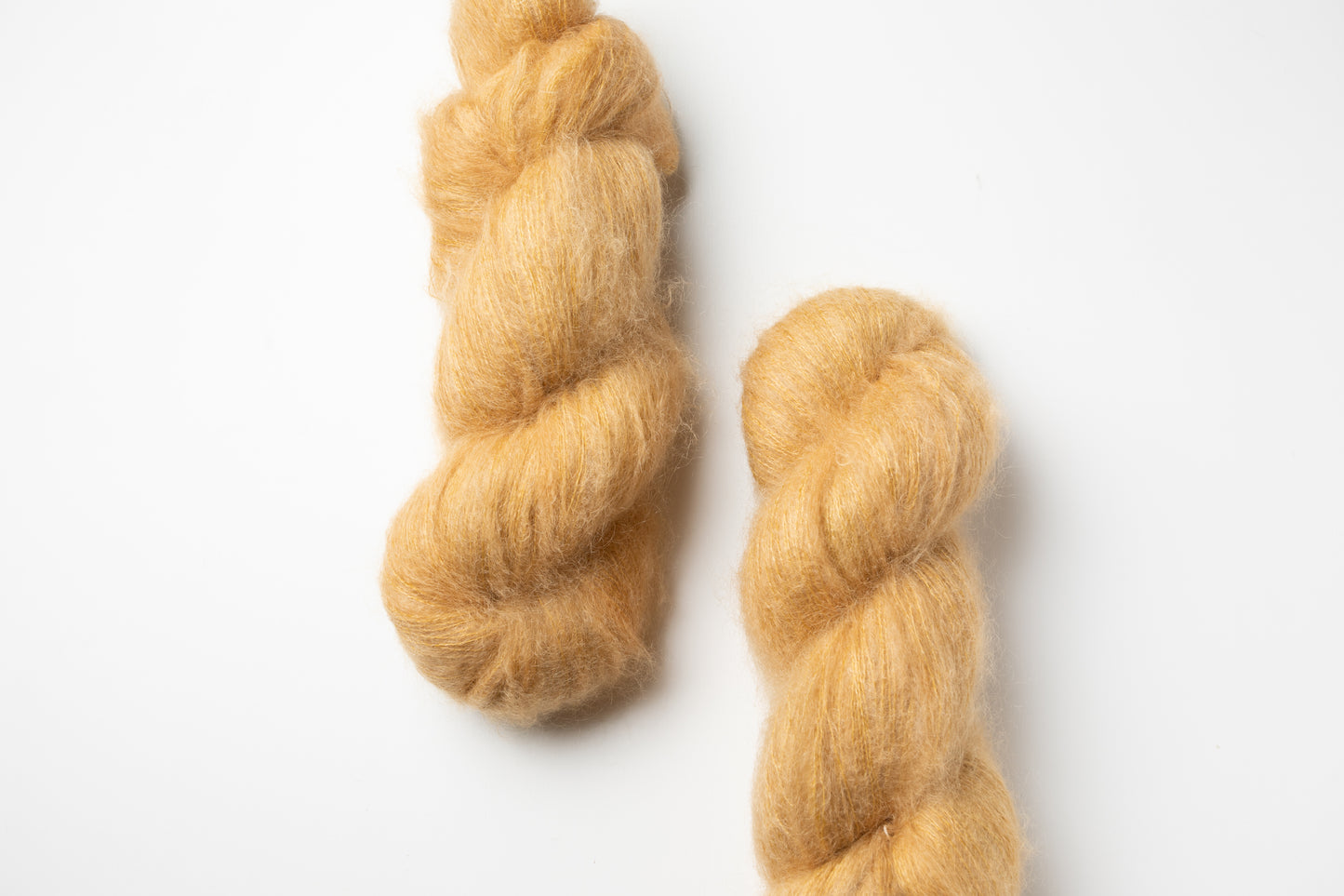 yellow hand dyed mohair