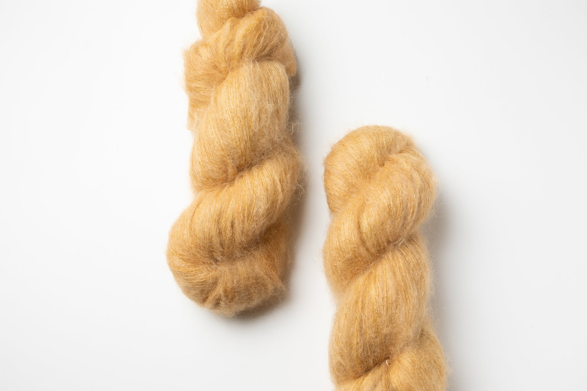 yellow hand dyed mohair