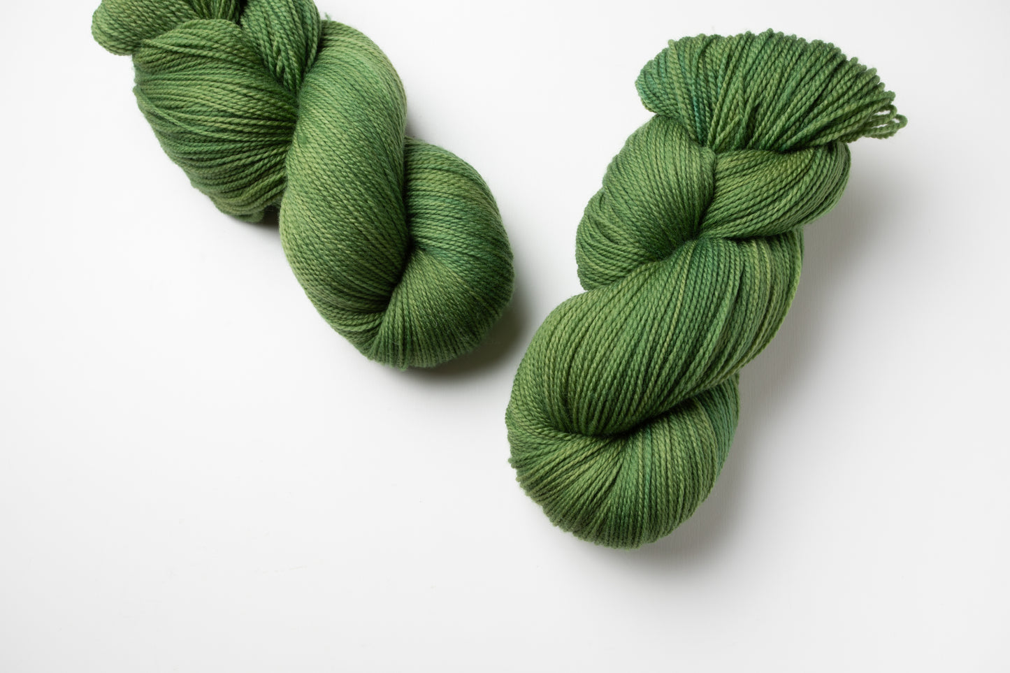 green hand dyed yarn