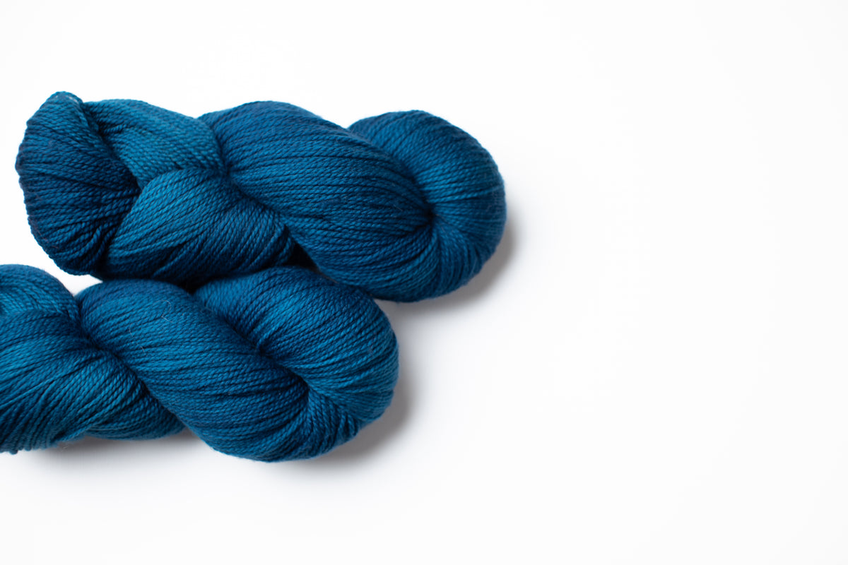 blue hand dyed yarn