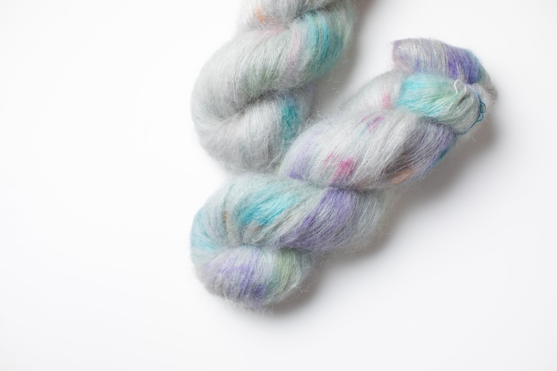 gray kid mohair hand dyed yarn