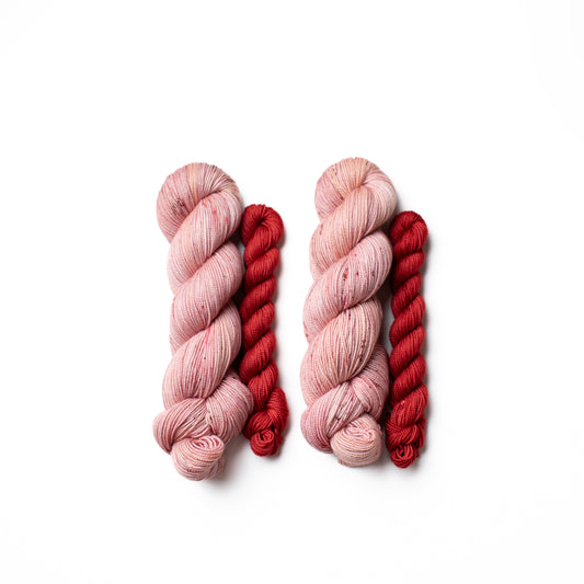 pink hand dyed yarn