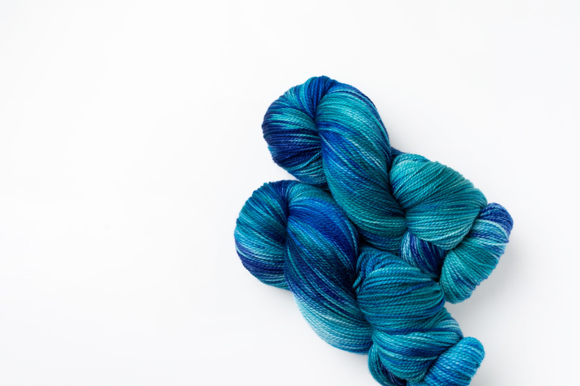 blue hand dyed yarn