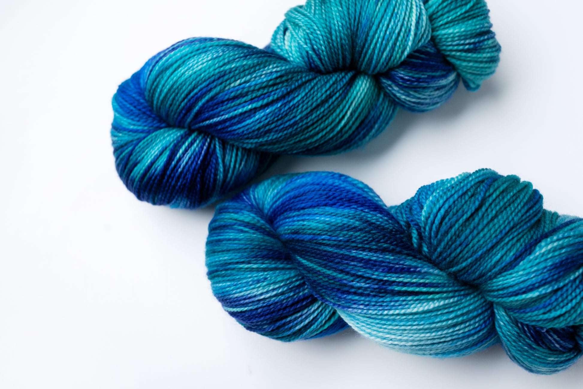 blue hand dyed yarn