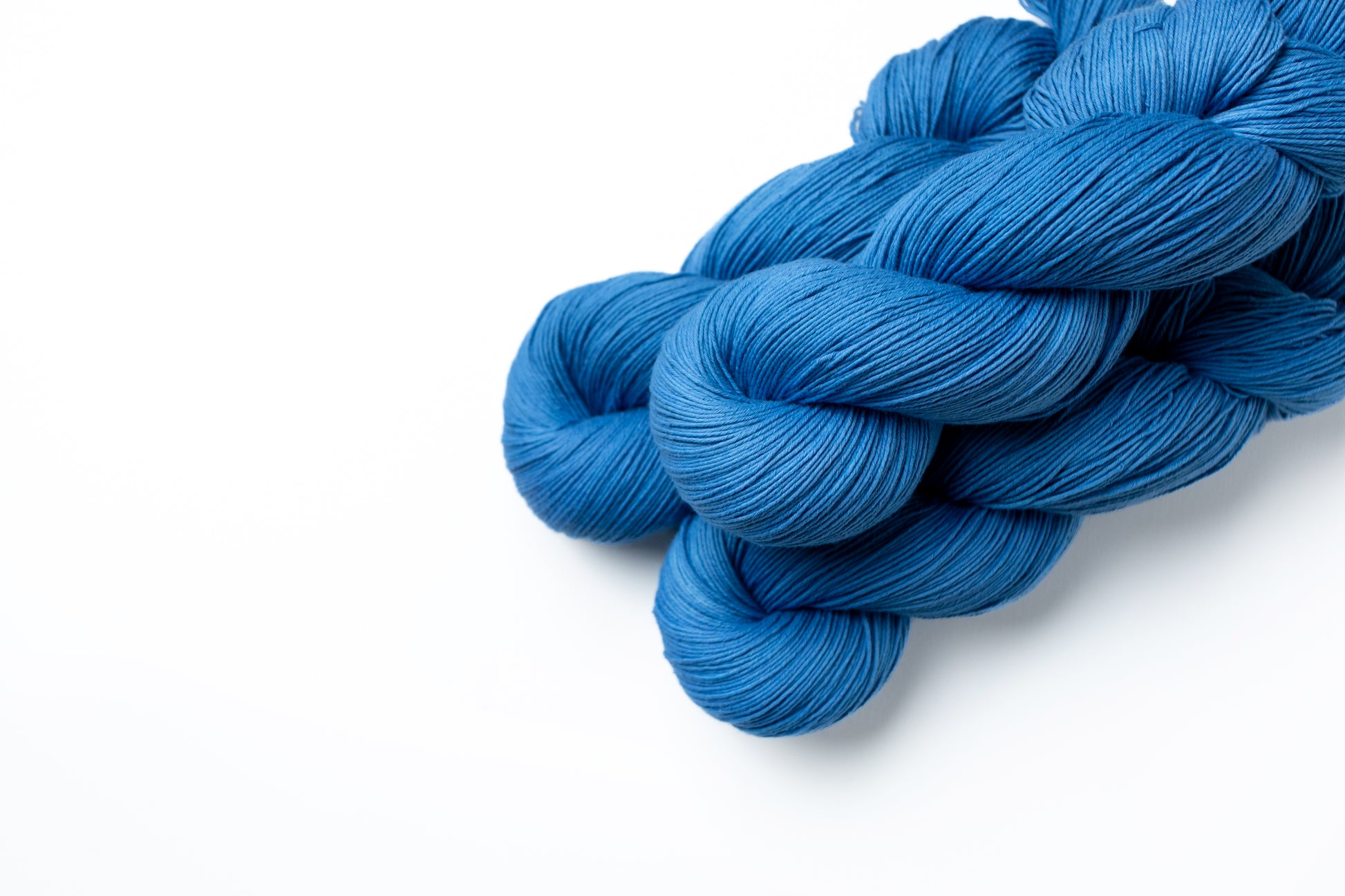 blue cotton hand dyed yarn