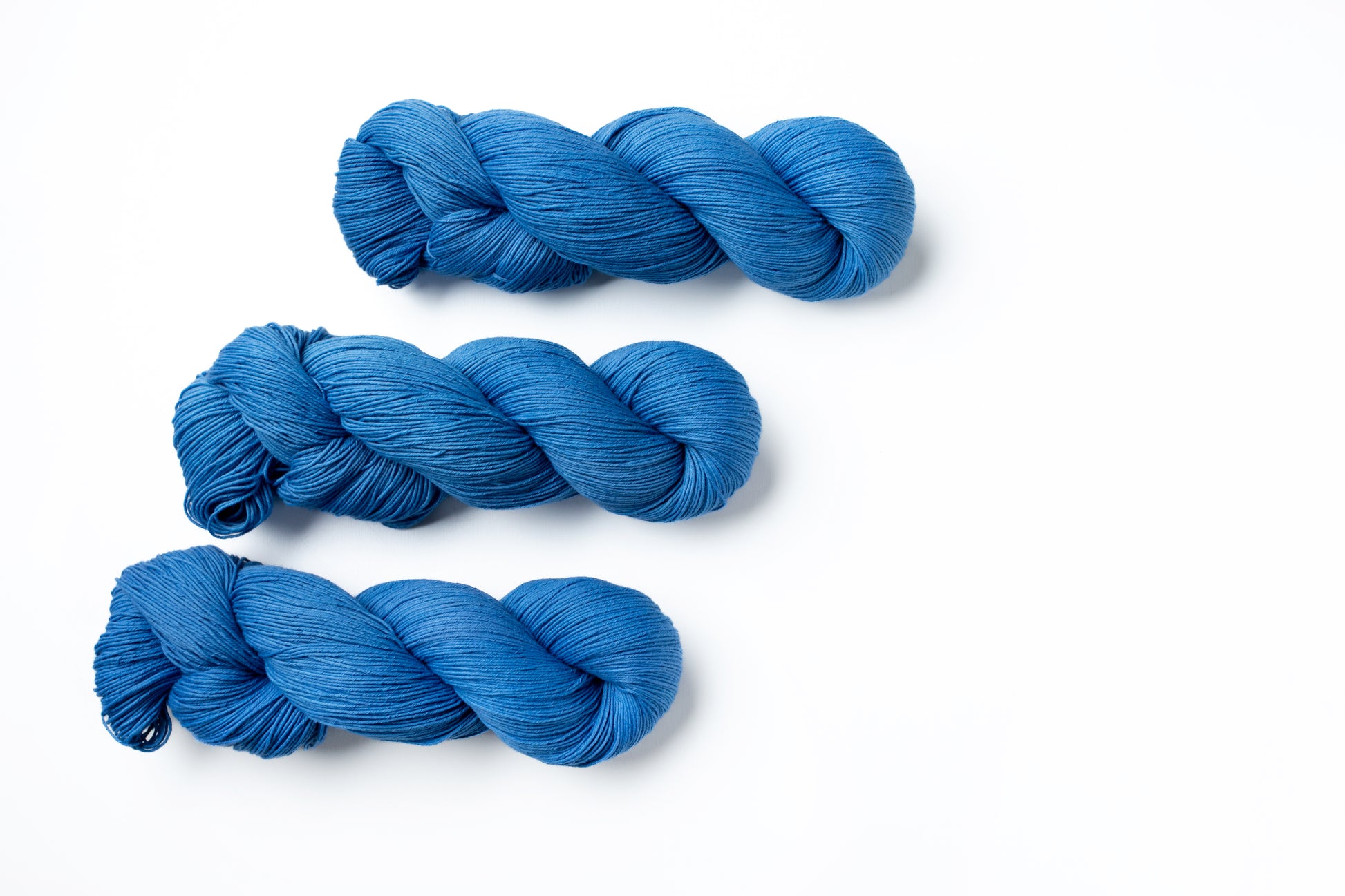 blue hand dyed cotton yarn