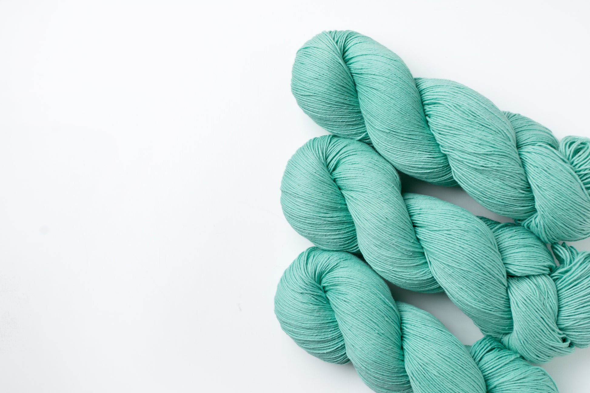 green cotton hand dyed yarn