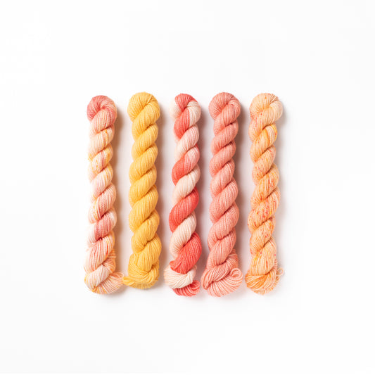 ピンク色のソックヤーンのセット
