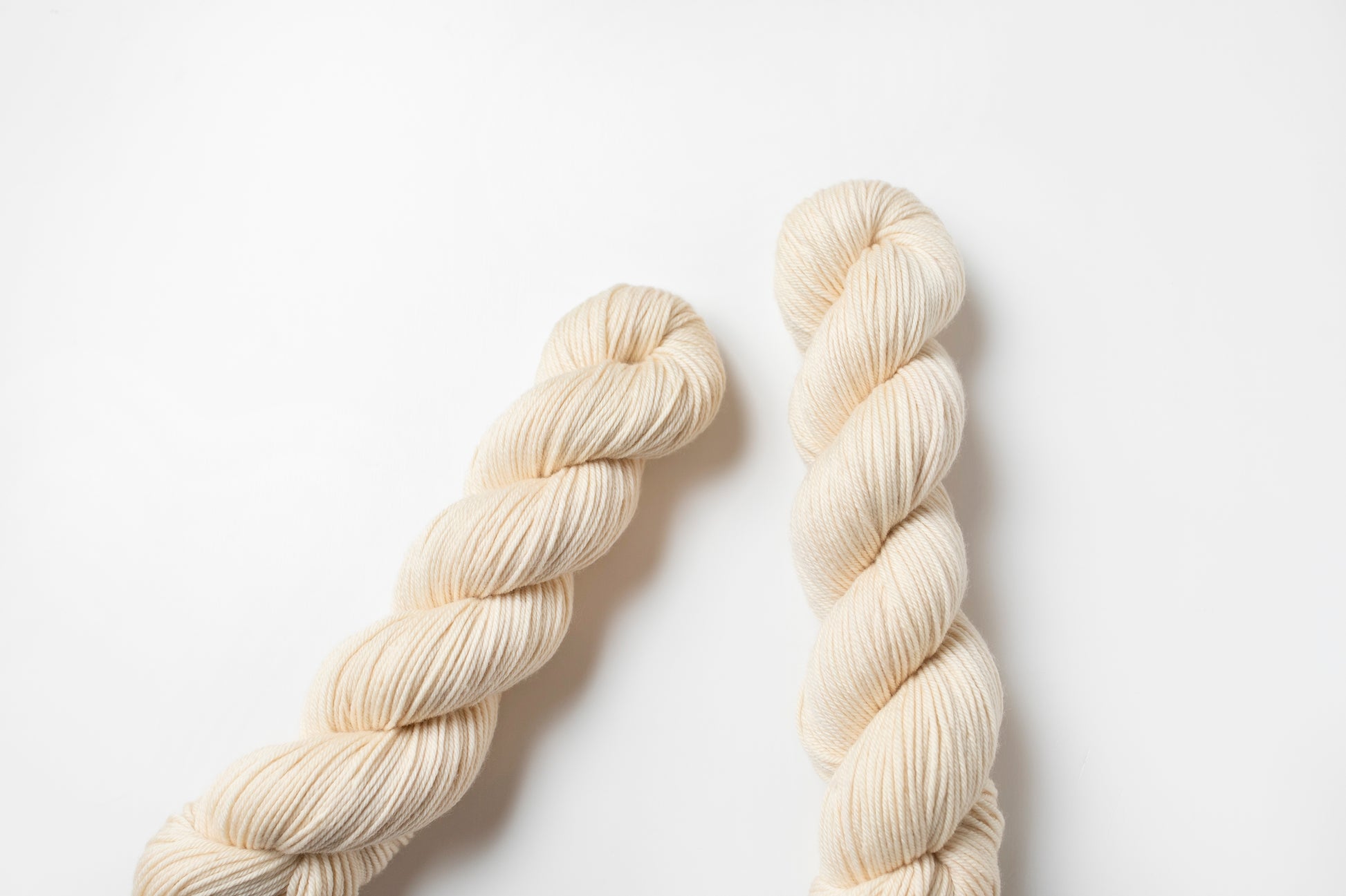 white DK hand dyed yarn