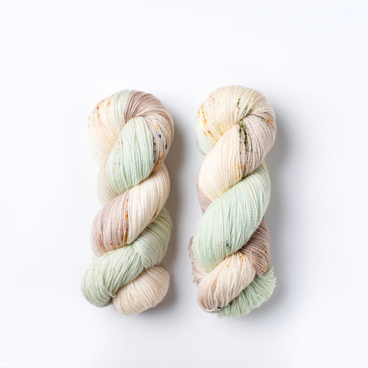 Green hand-dyed yarn