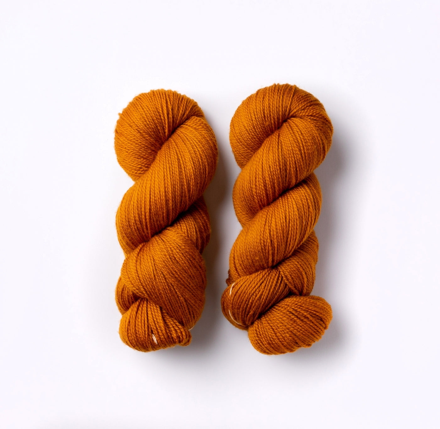 Orange hand dyed yarn